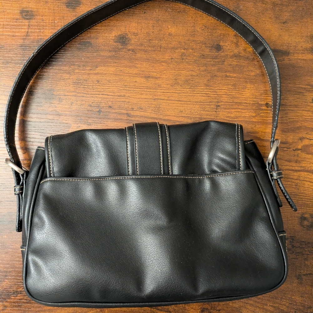 Black Leather Shoulder Bag - Picture 2 of 3